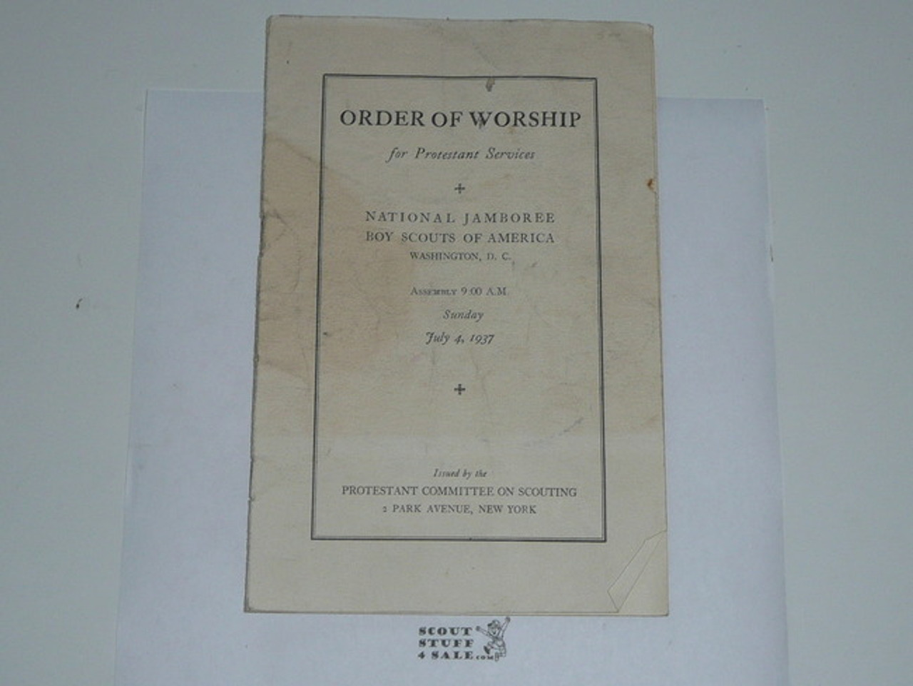 1937 National Jamboree Order of Worship for Protestant Service