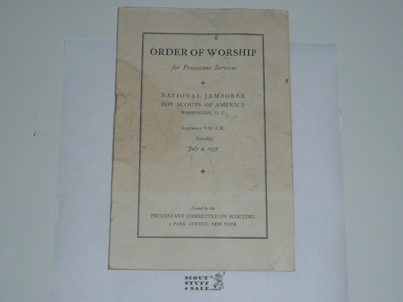 1937 National Jamboree Order of Worship for Protestant Service