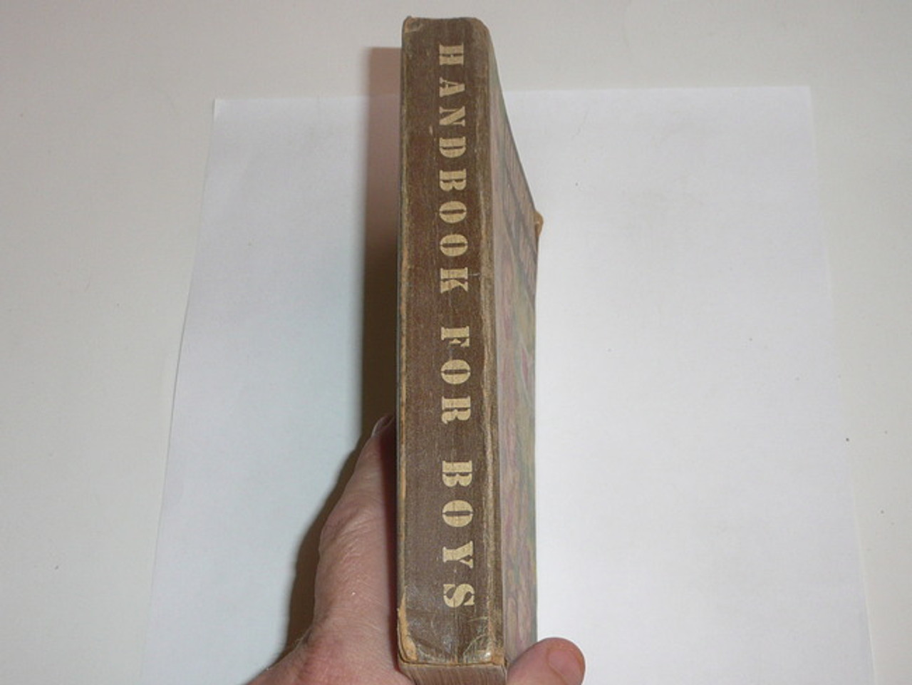 1949 Boy Scout Handbook, Fifth Edition, Second Printing, Don Ross Cover Artwork, good condition with some cover and spine wear, three stars on last page