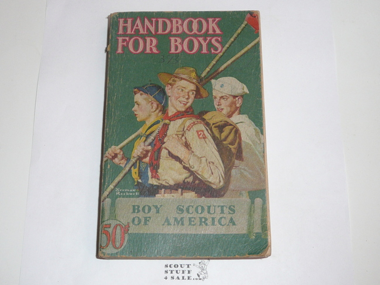 1944 Boy Scout Handbook, Fourth Edition, Thirty-seventh Printing, Norman Rockwell Cover, lt wear overall