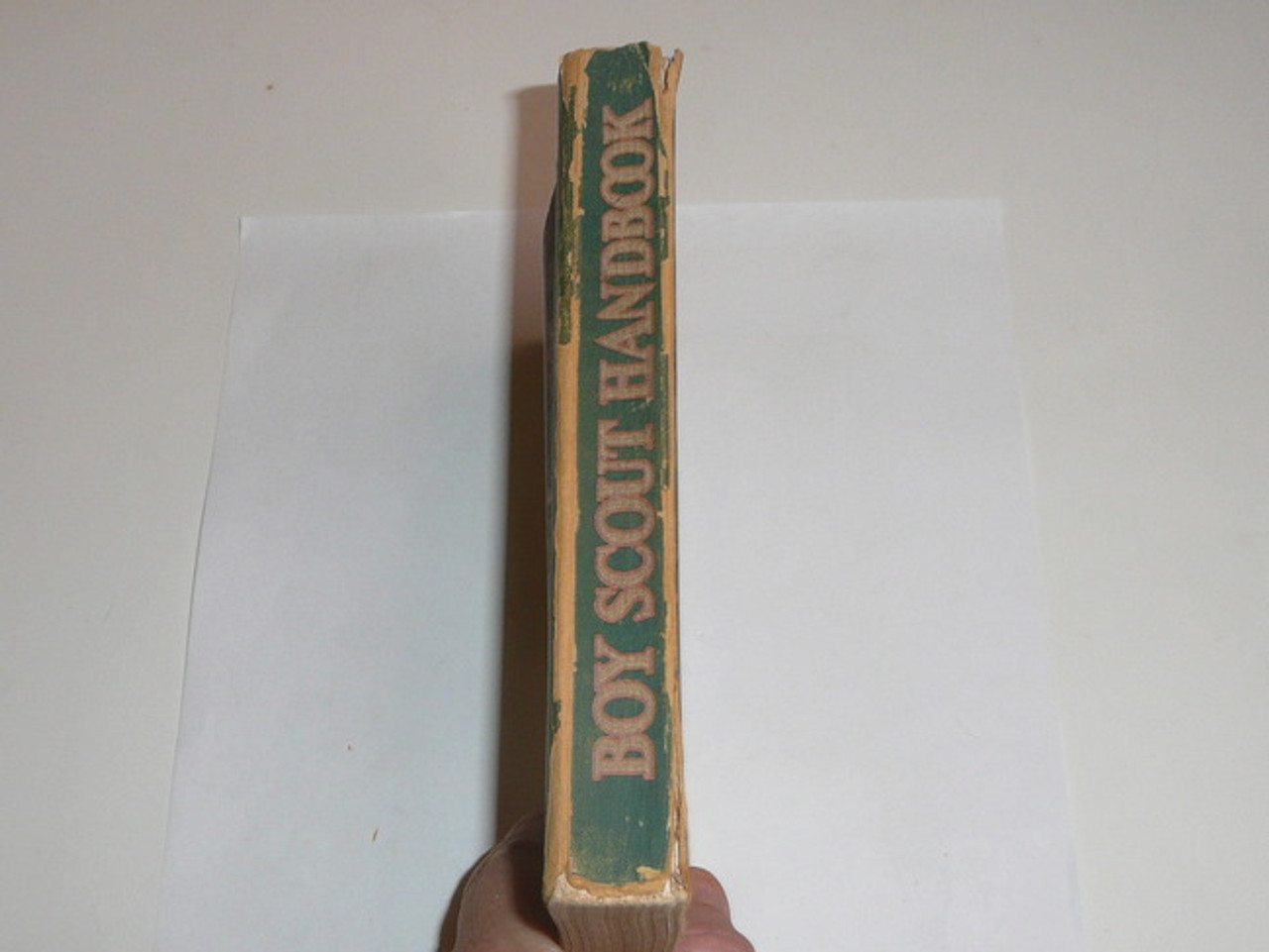 1941 Boy Scout Handbook, Fourth Edition, Thirty-fourth Printing, Norman Rockwell Cover, cover very worn and wearing through at the spine edge but the contents are solid