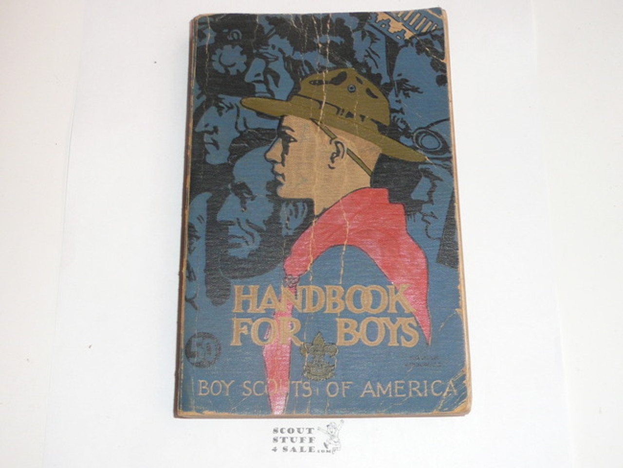 1938 Boy Scout Handbook, Third Edition, Thirtieth Printing, Norman Rockwell Cover, used with cover and spine wear