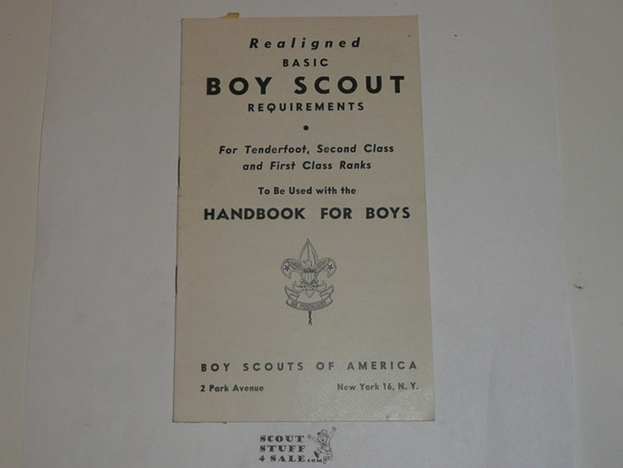 1947 Boy Scout Handbook Supplement, Realigned Boy Scout Requirements, 4-47 printing