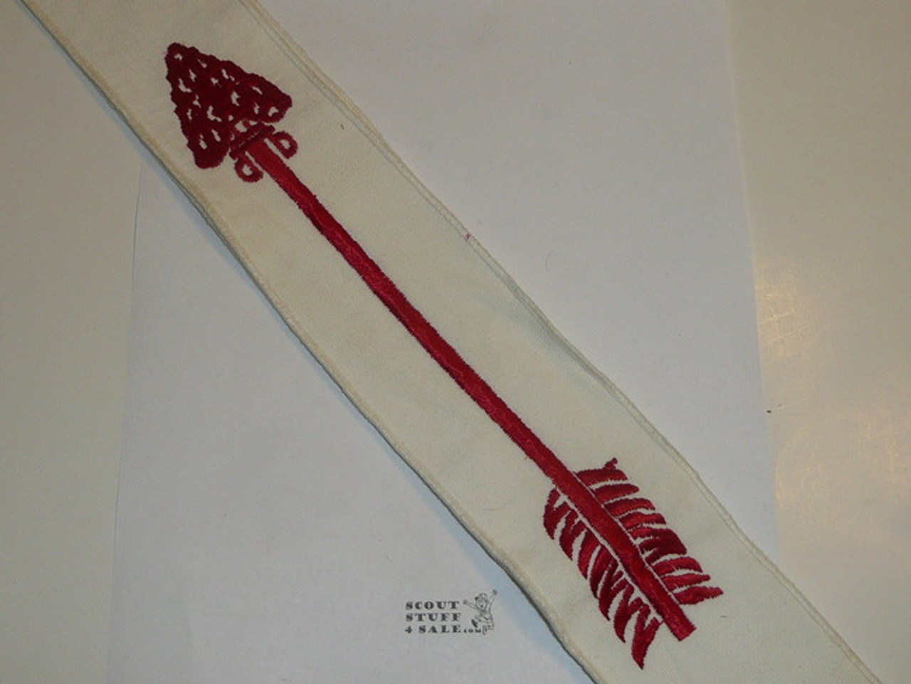 1960's Embroidered On Twill Ordeal Order of the Arrow Sash, Heavy Twill With Narrow Edge Border, Mint Condition, 26"