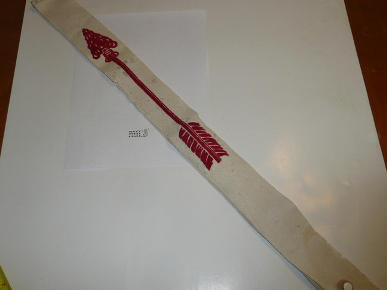 1950's Flocked Felt Ordeal Order of the Arrow Sash, Used With Lots of Mothing, 29"