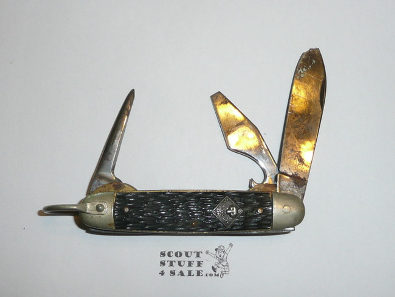 Cub Scout Knife, Imperial, Used, Logo Still Visible on Main Blade, Main Blade Damaged