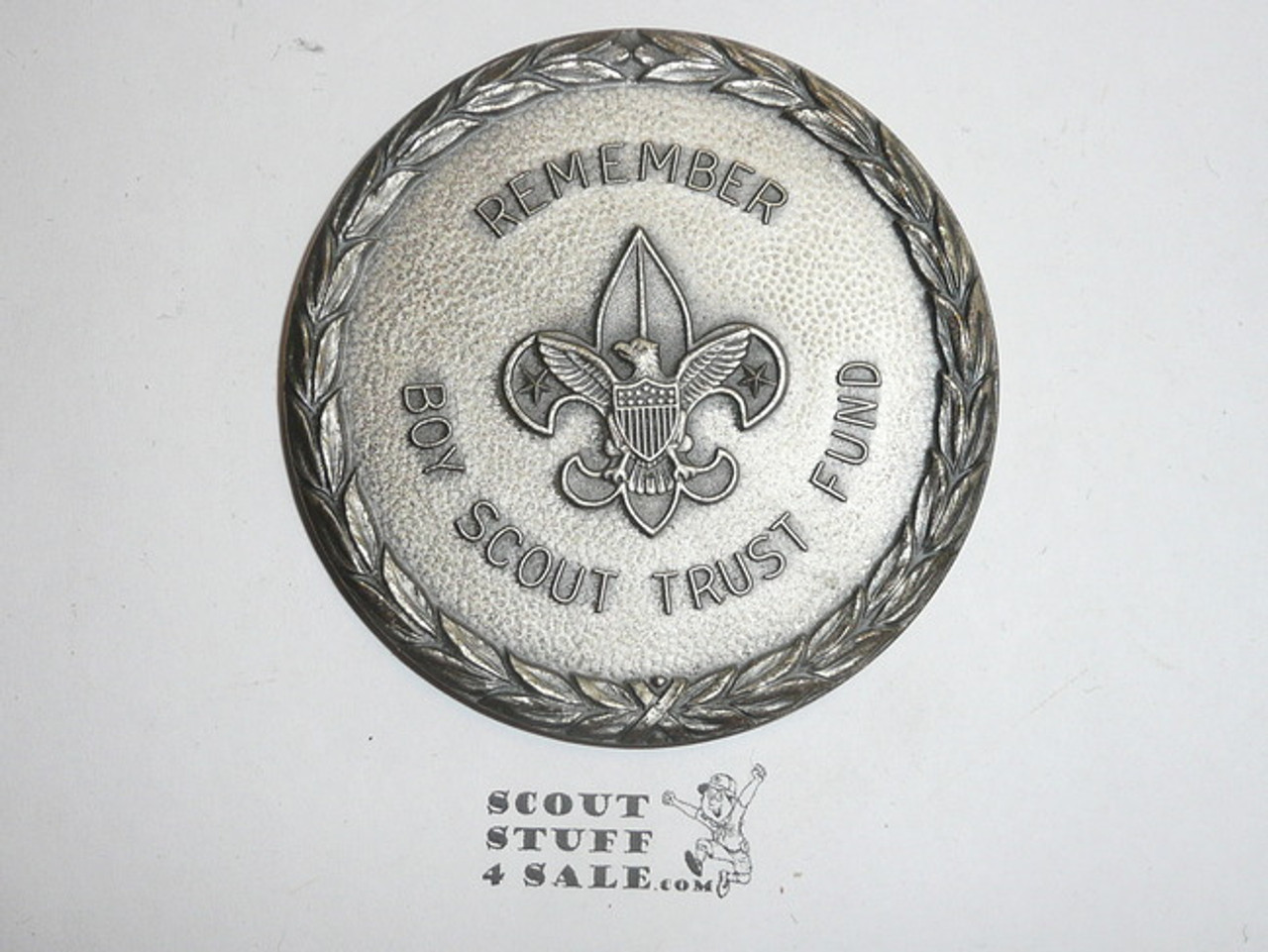 1960's Remember Boy Scout Trust Fund Paperweight, Silver Finish, Maybe Silver