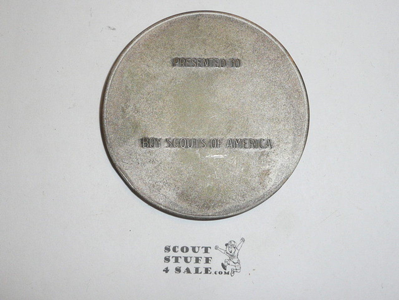 1960's Remember Boy Scout Trust Fund Paperweight, Silver Finish, Maybe Silver