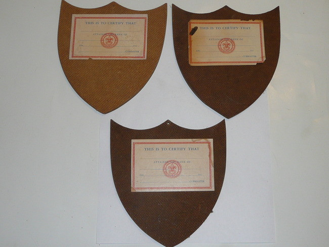 1940's Wolf, Bear, Lion Shield Shaped Award Placques