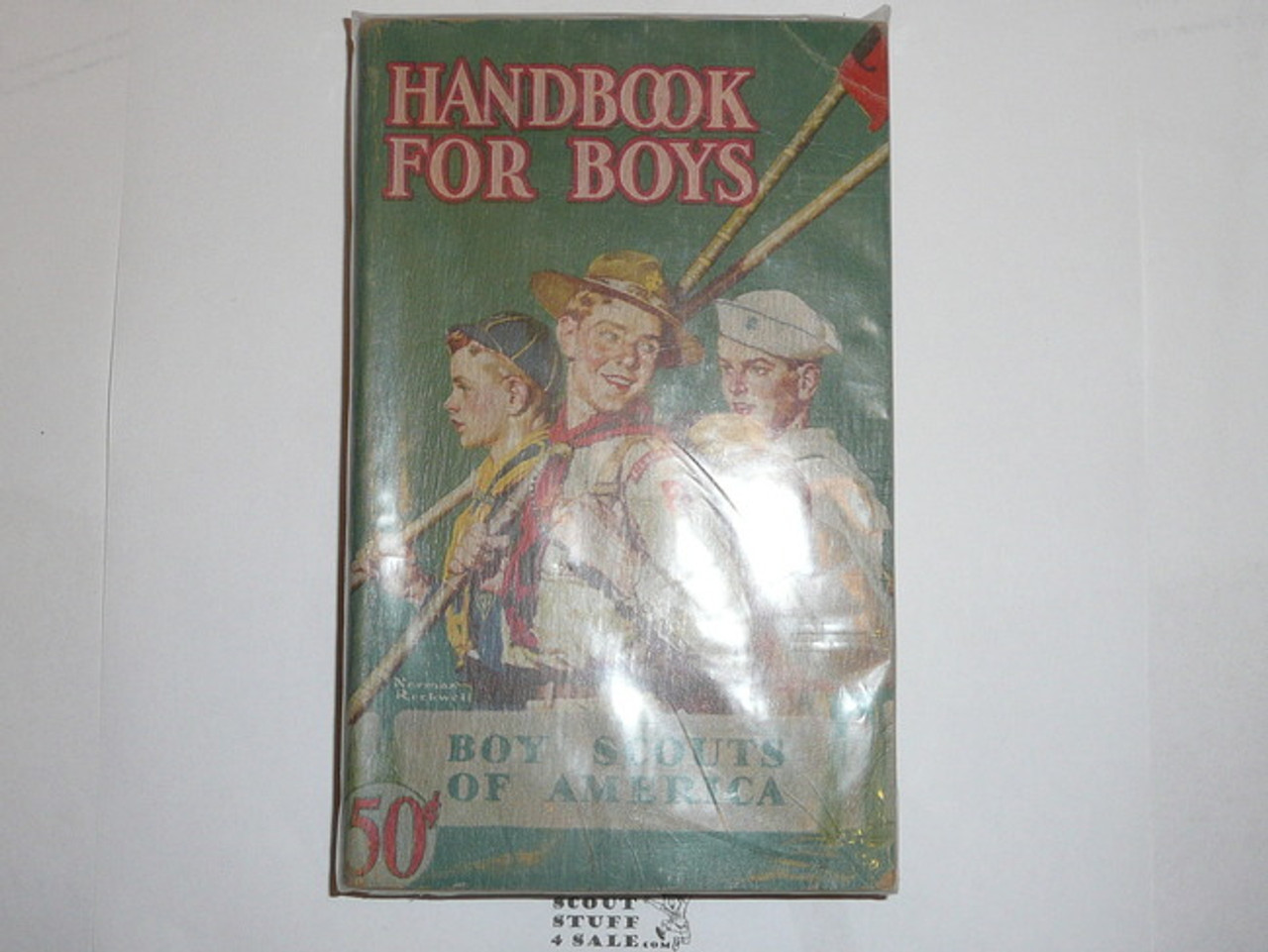 1946 Boy Scout Handbook, Fourth Edition, Thirty-ninth Printing, Norman Rockwell Cover, near MINT condition with some edge wear