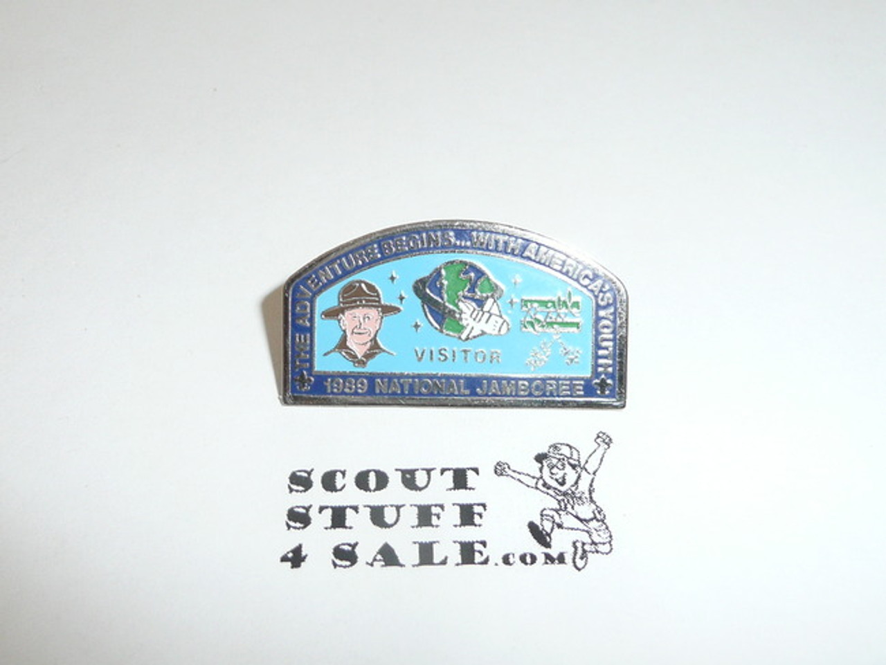 1989 National Jamboree Green Bar Bill Hillcourt Visitor Pin