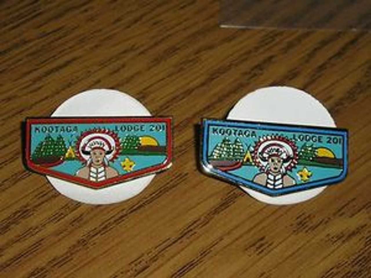 2 Different Kootaga O.A. Lodge #201 Flap Pins - Scout