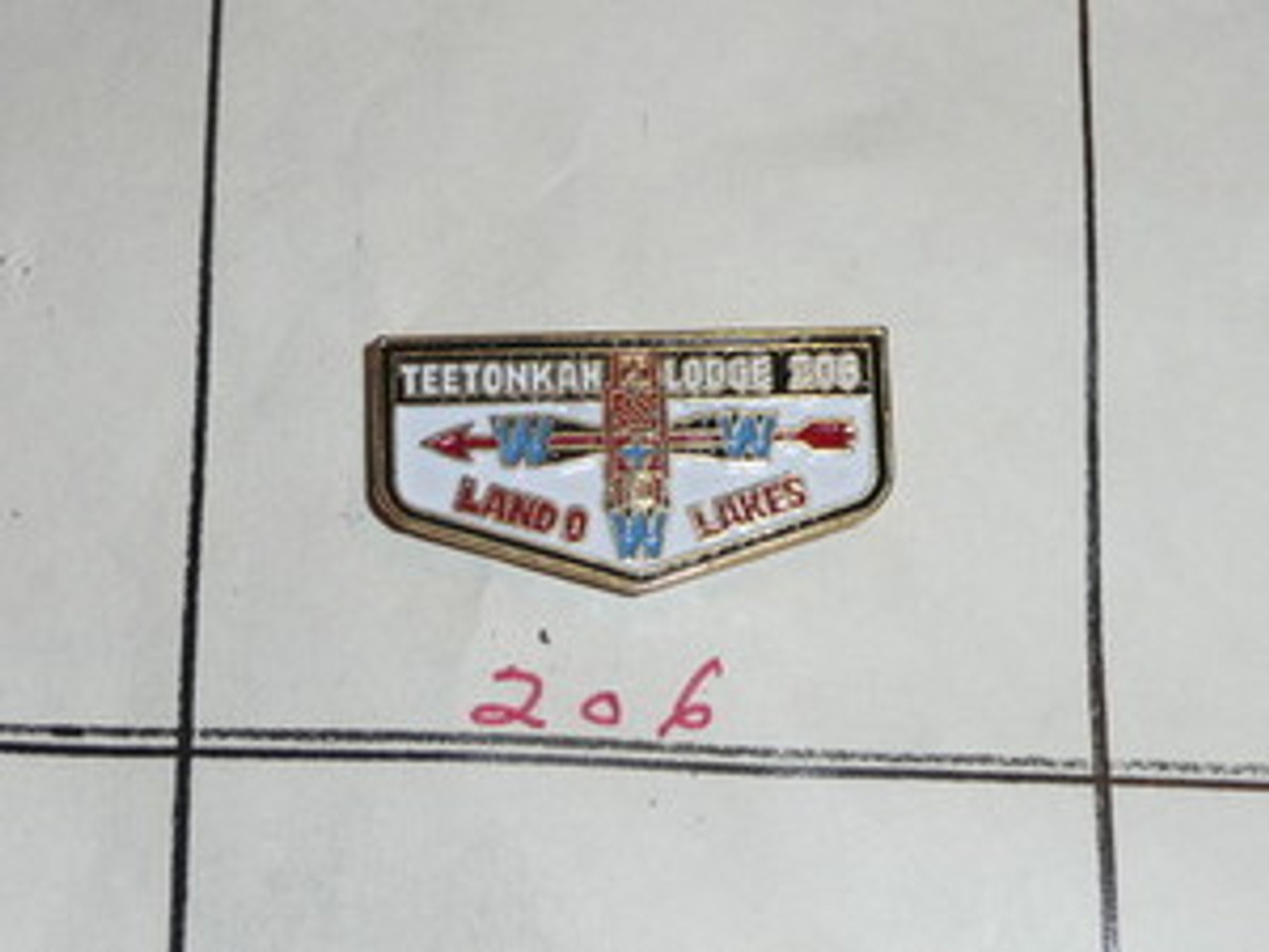 Teetonkah O.A. Lodge #206 Flap Shaped Pin - Scout