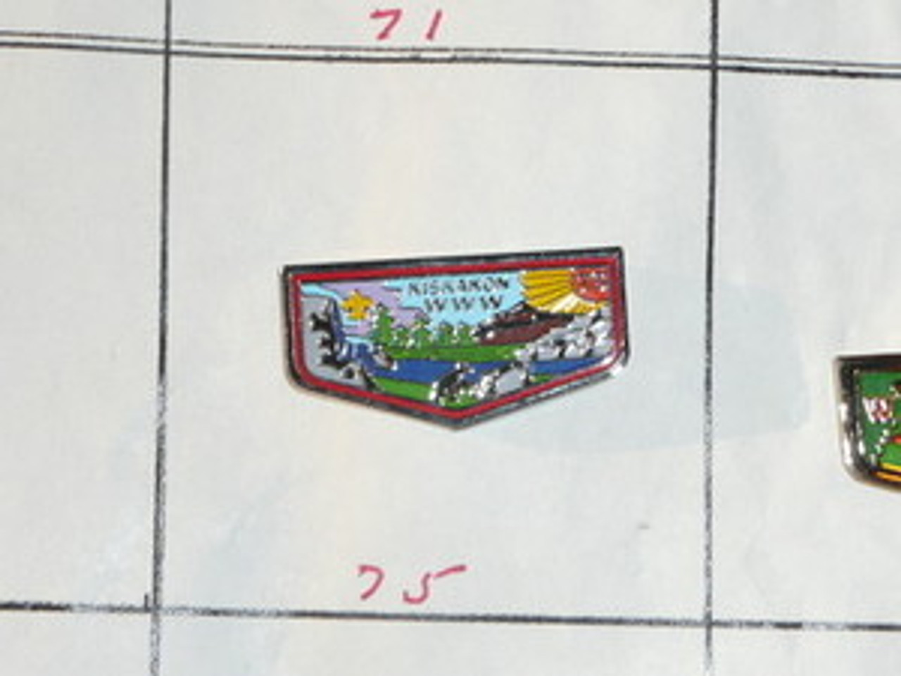 Kiskakon O.A. Lodge #75 Flap Shaped Pin - Scout