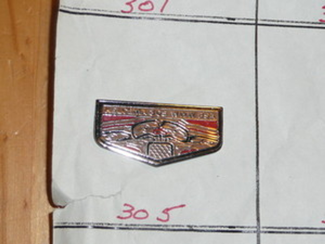 Kelcema O.A. Lodge #305 Flap Shaped Pin - Scout