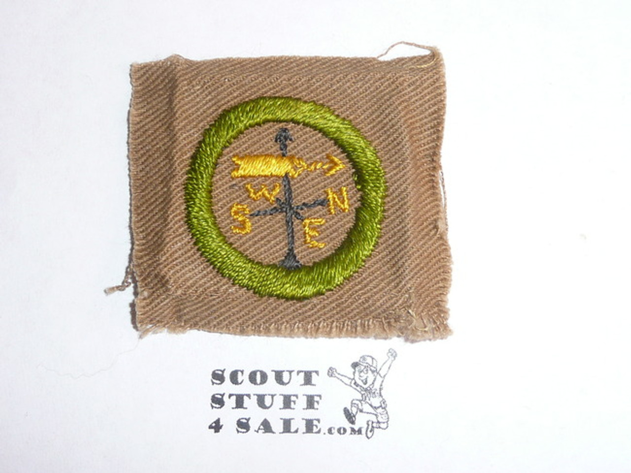 Weather - Type A - Square Tan Merit Badge (1911-1933), lt use