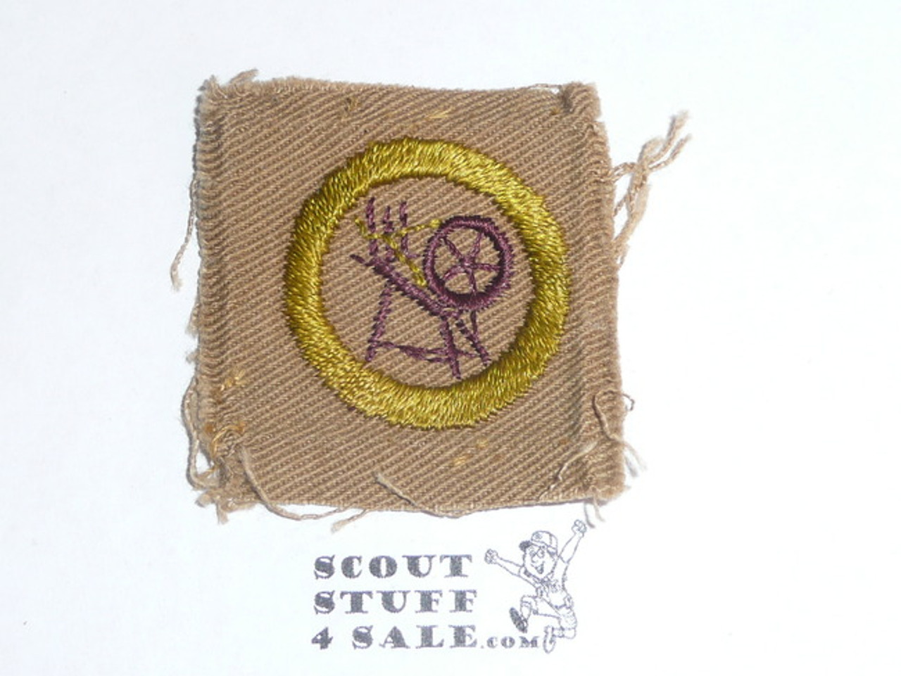 Textiles - Type A - Square Tan Merit Badge (1911-1933), used