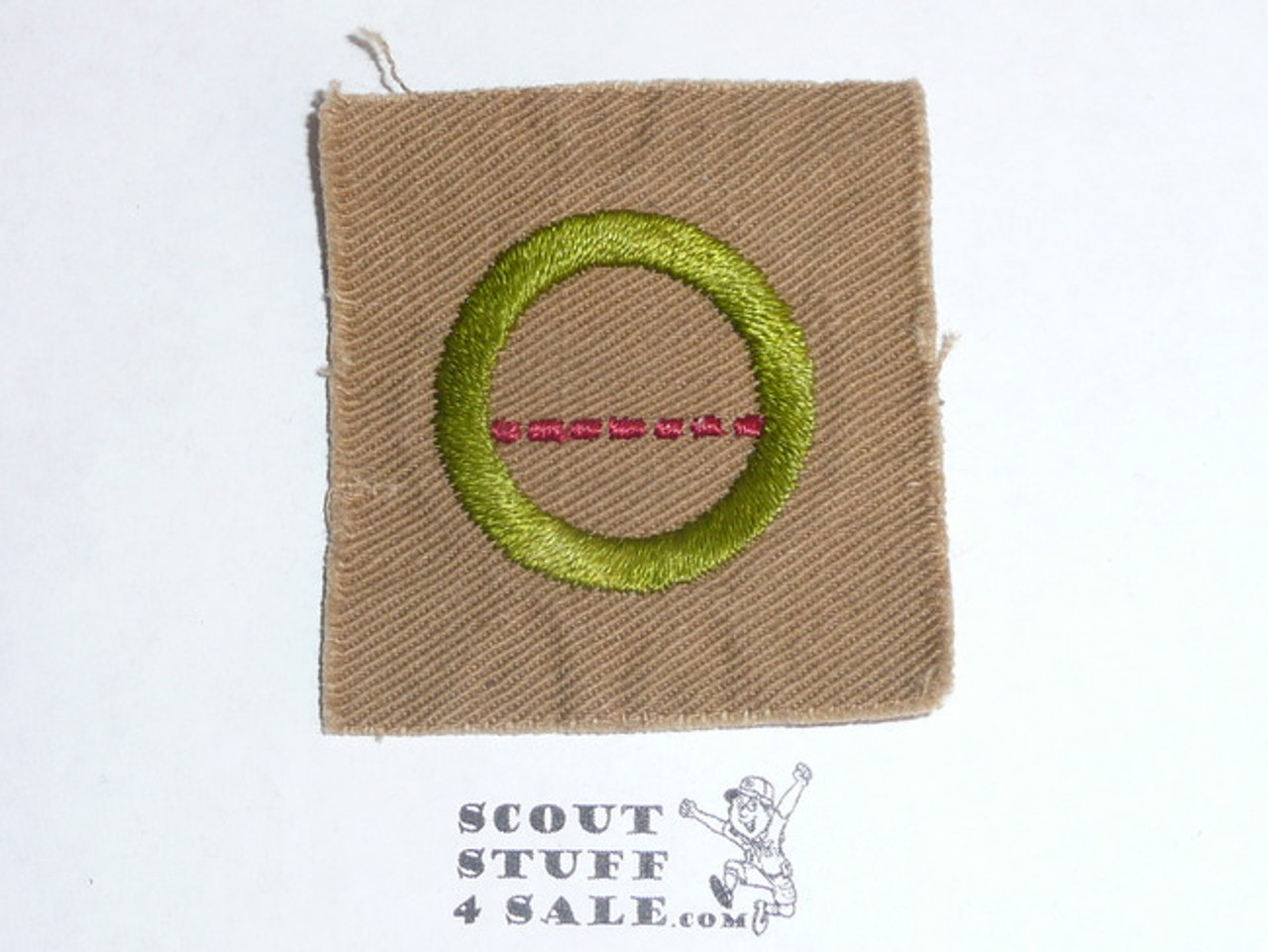 Salesmanship - Type A - Square Tan Merit Badge (1911-1933), lt use