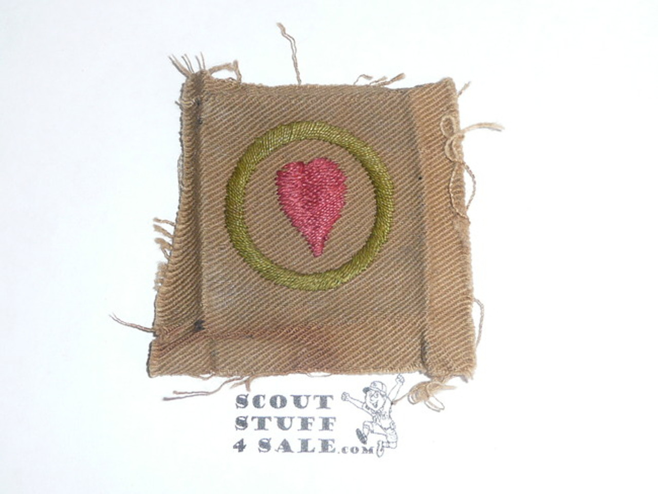 Personal Health - Type A - Square Tan Merit Badge (1911-1933), TEENS Variety, used