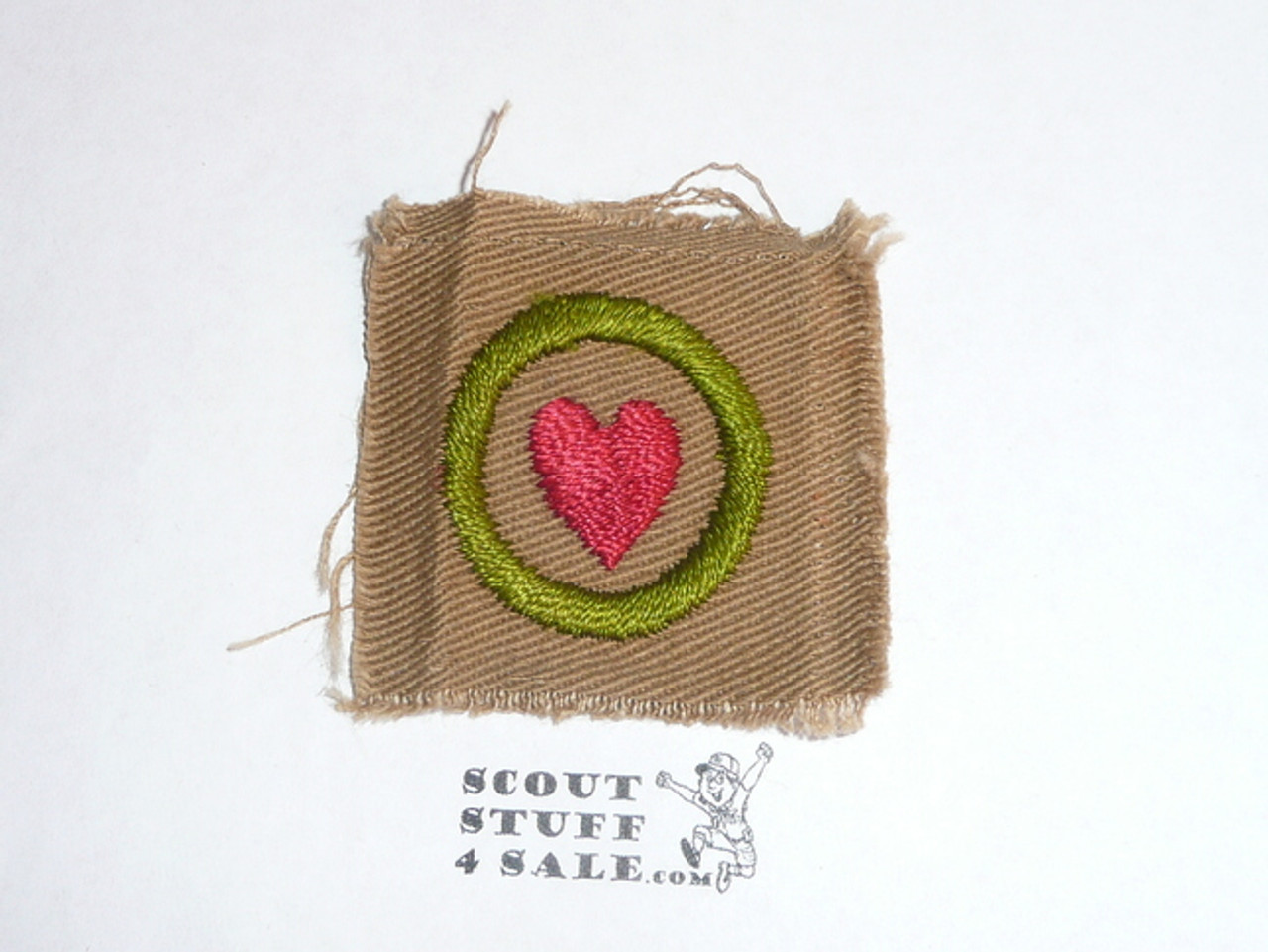 Personal Health - Type A - Square Tan Merit Badge (1911-1933), lt use #2