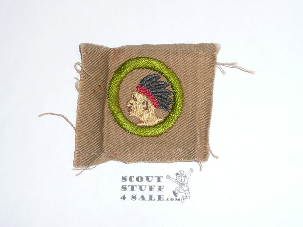 Pathfinding - Type A - Square Tan Merit Badge (1911-1933), lt use