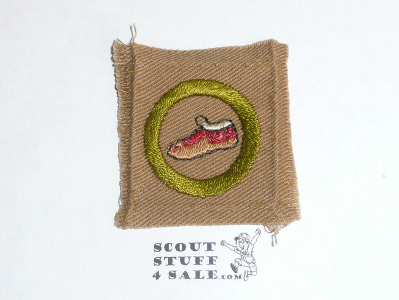 Leatherworking (moccasin) - Type A - Square Tan Merit Badge (1911-1933), lt use
