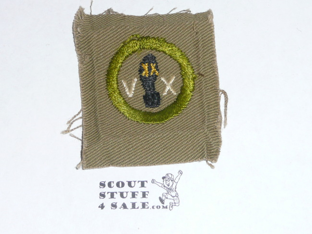 Hiking - Type A - Square Tan Merit Badge (1911-1933), lt use #2