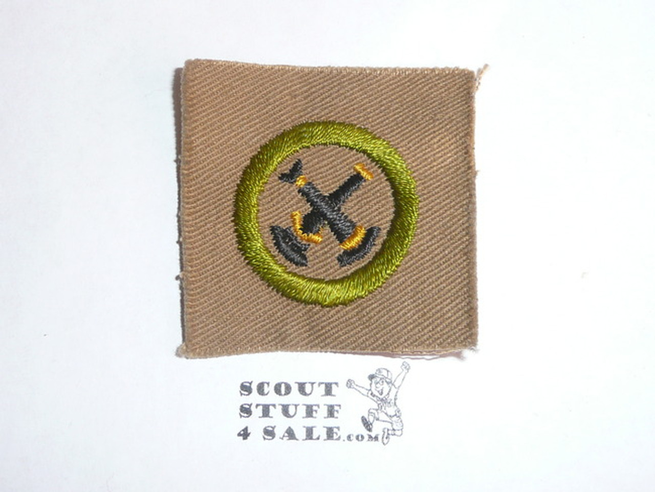 Firemanship - Type A - Square Tan Merit Badge (1911-1933) 16361