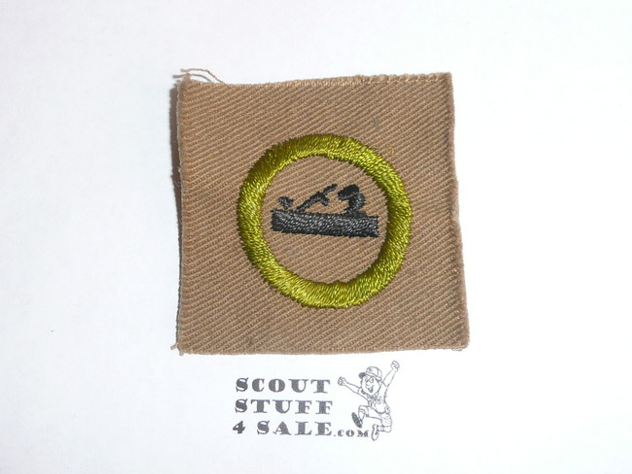 Carpentry / Woodwork - Type A - Square Tan Merit Badge (1911-1933)`