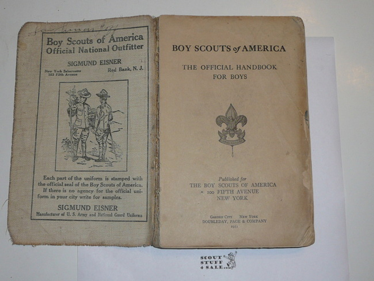 1912 Boy Scout Handbook, First Edition, Third Printing (RARE), worn but complete copy