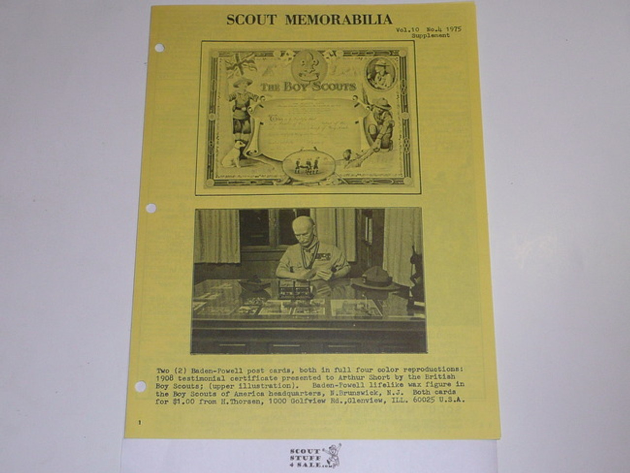 Scout Memorabilia Magazine, 1975, Vol 10 #4, Supplement