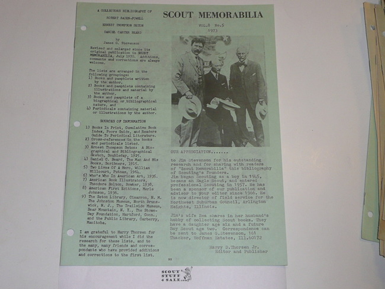 Scout Memorabilia Magazine, 1973, Vol 8 #5