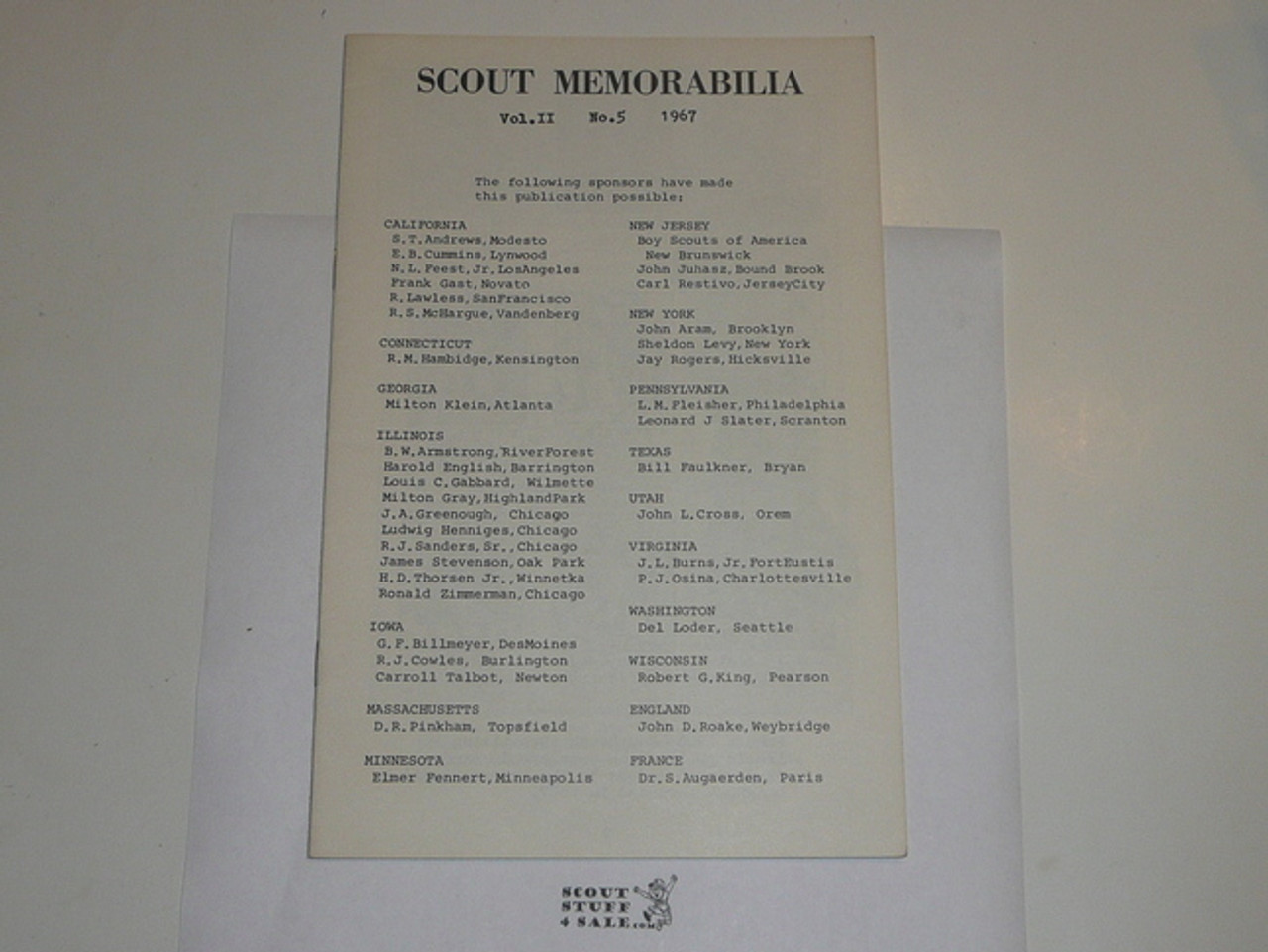 Scout Memorabilia Magazine, 1967, Vol 2 #5