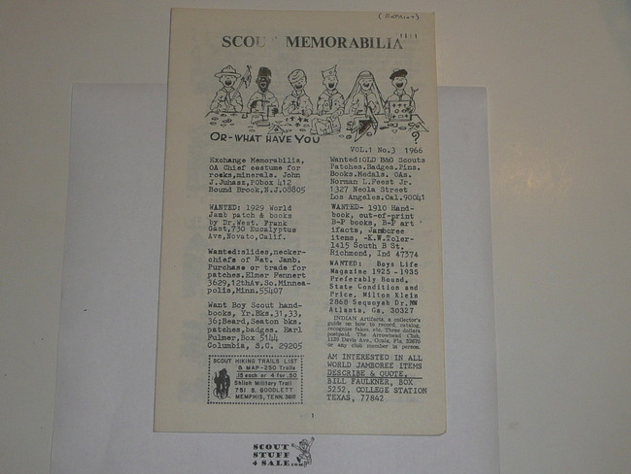 Scout Memorabilia Magazine, 1966, Vol 1 #3