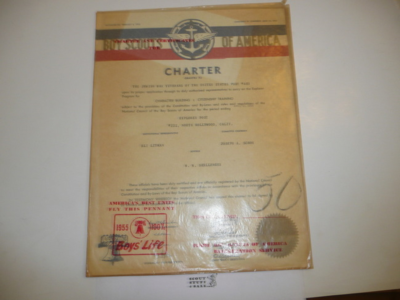 1956 San Fernando Valley Council, North Hollywood Post Charter, in paper wrapper