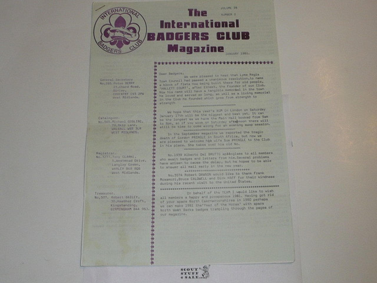 The Badgers club Magazine, 1981 January, Vol 25 #2