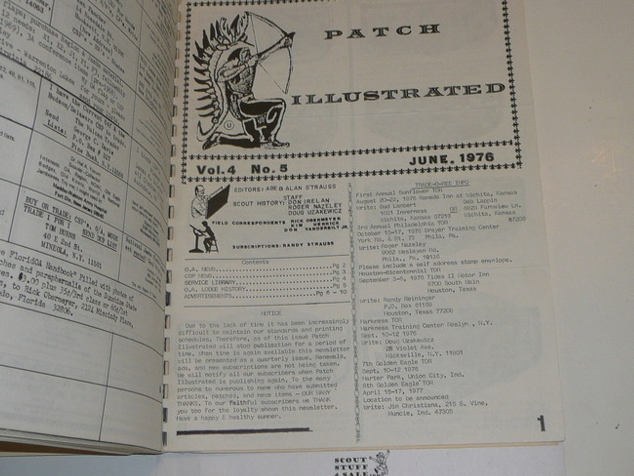 Patch Illustrated, Bound Volume of Volume 1 #2 Through Vol 4 #2, 1973-1976, Aproximately 20 Newsletters Included, Probably the First Patch Collector Periodical