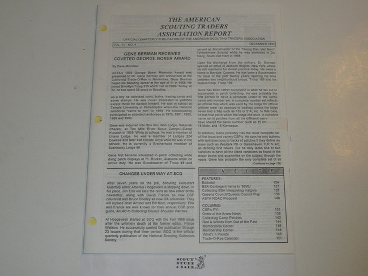 American Scouting Traders Association Report (ASTAR), 1995 December, Vol 10 #4