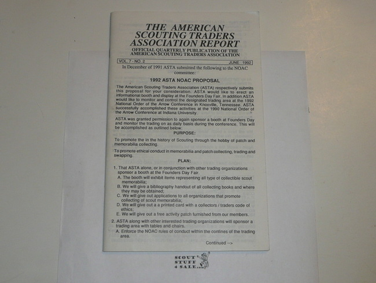 American Scouting Traders Association Report (ASTAR), 1992 June, Vol 7 #2