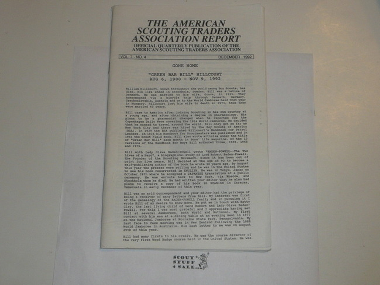 American Scouting Traders Association Report (ASTAR), 1992 December, Vol 7 #4