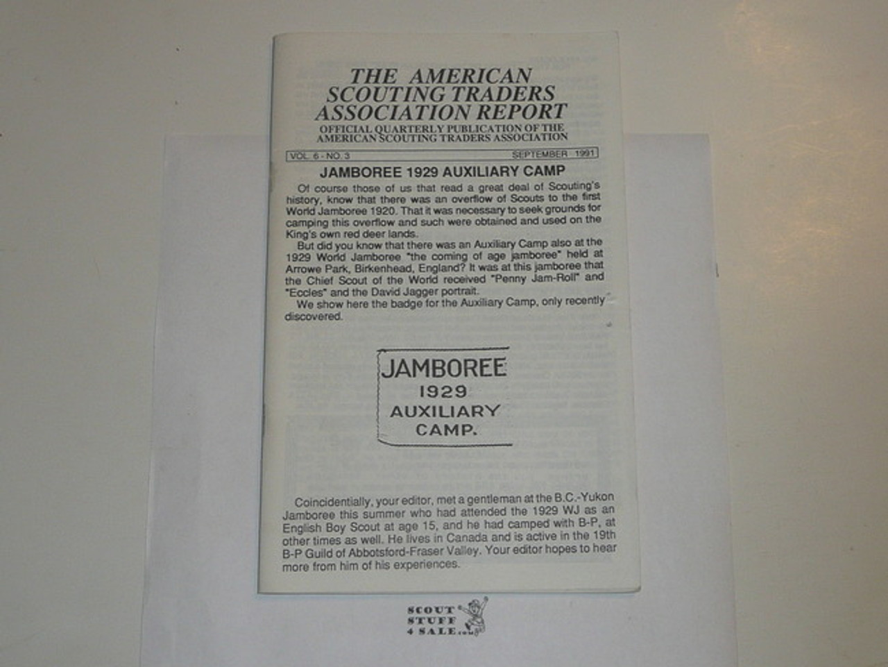 American Scouting Traders Association Report (ASTAR), 1991 September, Vol 6 #3