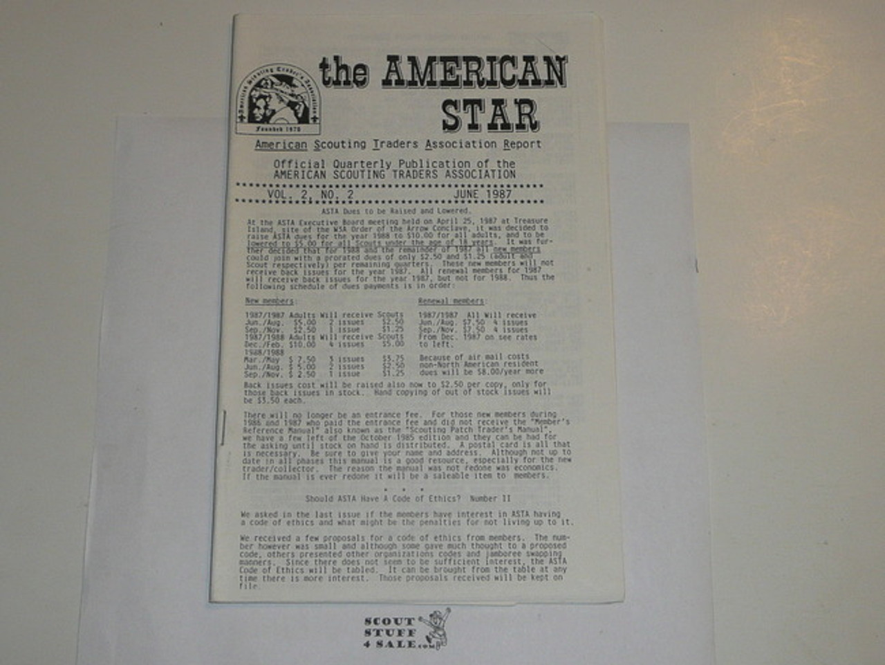 American Scouting Traders Association Report (ASTAR), 1987 June, Vol 2 #2