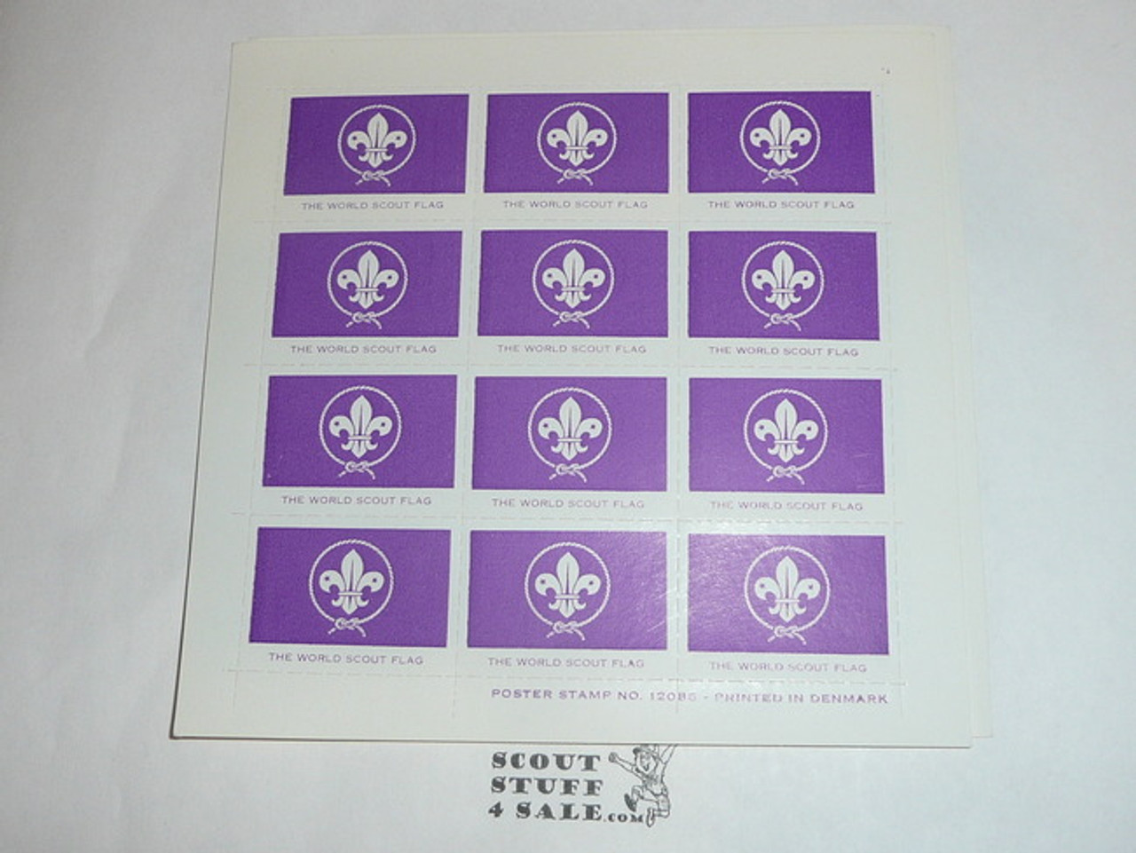 Sheet of World Scout Flag perforated gummed decals