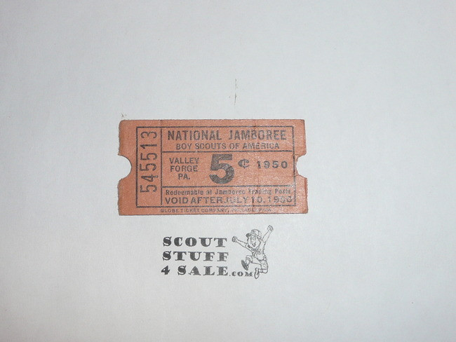 1950 National Jamboree Trading Post Ticket