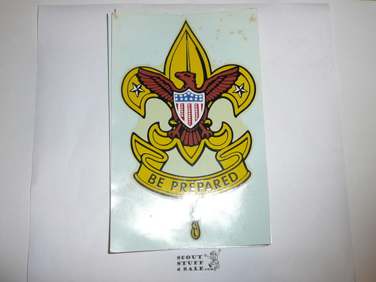 1960's Boy Scout Emblem Decal, yellow 1st class emblem