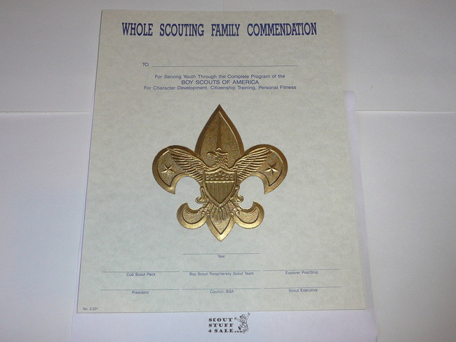 1980's Whole Scouting Family Commendation