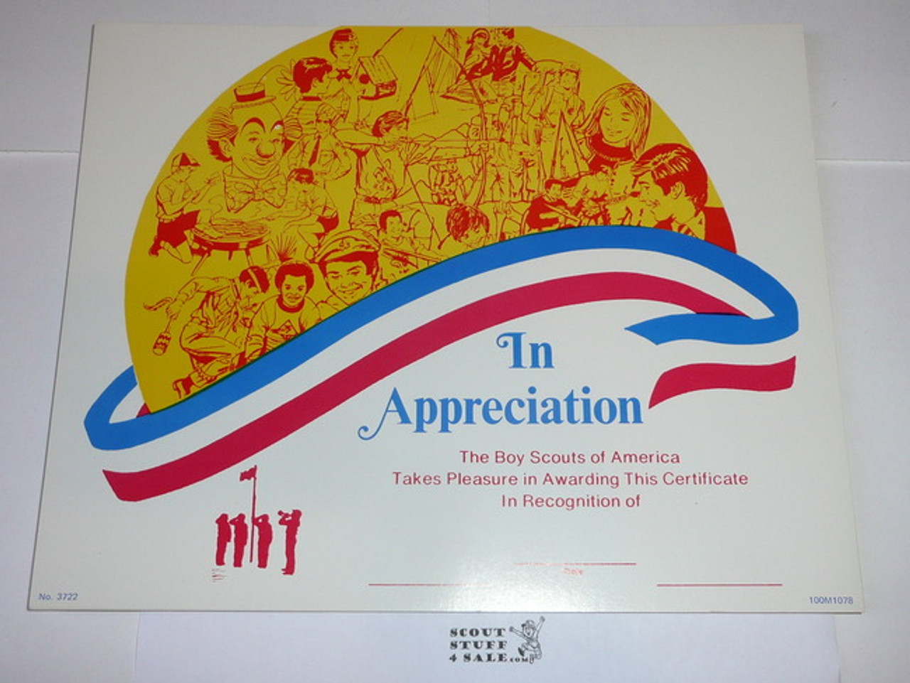 1978 Certificate of Appreciation, Blank