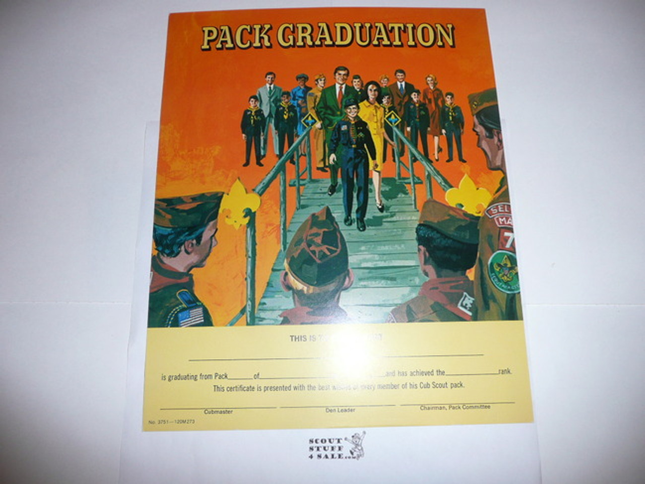 1973-79 Cub Scout Pack Graduation Certificate, blank