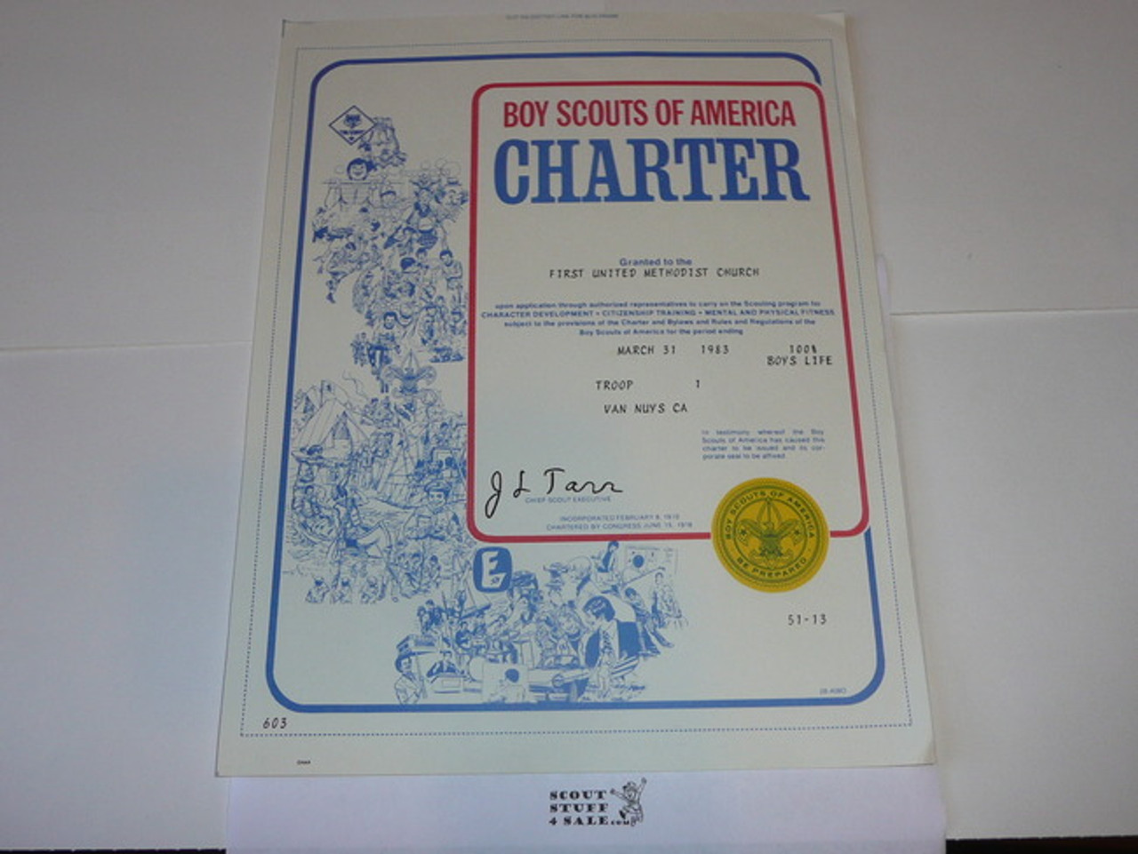 1983 Boy Scout Troop Charter, March