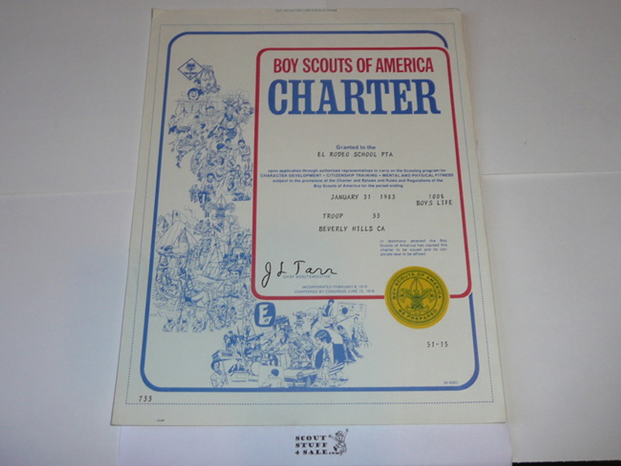 1983 Boy Scout Troop Charter, January